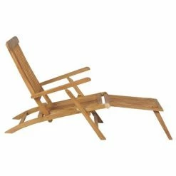 VidaXL Chaises de terrasse avec repose-pied 2 pcs Bois de teck solide -Bains de soleil Soldes image 4 3073291