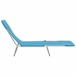 VidaXL Chaises longues pliables 2 pcs Acier et tissu Bleu 11 VidaXL Chaises longues pliables 2 pcs Acier et tissu Bleu -Bains de soleil Soldes image 4 310344