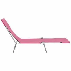 VidaXL Chaises longues pliables 2 pcs Acier et tissu Rose 11 VidaXL Chaises longues pliables 2 pcs Acier et tissu Rose -Bains de soleil Soldes image 4 310345