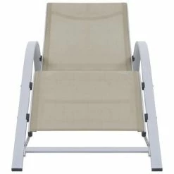 VidaXL Chaises longues 2 pcs avec table Aluminium Crème 11 VidaXL Chaises longues 2 pcs avec table Aluminium Crème -Bains de soleil Soldes image 4 310536
