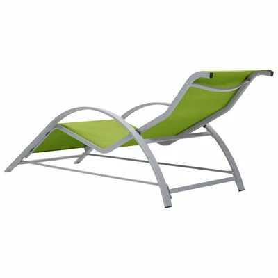 VidaXL Chaise longue Textilène et aluminium Vert 6 VidaXL Chaise longue Textilène et aluminium Vert – Image 4