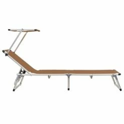 VidaXL Chaises longues pliables toit 2 pcs Aluminium textilène Marron 11 VidaXL Chaises longues pliables toit 2 pcs Aluminium textilène Marron -Bains de soleil Soldes image 4 312461
