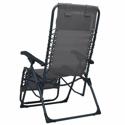 VidaXL Chaises pliables de terrasse 2 pcs Gris Textilène 6 VidaXL Chaises pliables de terrasse 2 pcs Gris Textilène – Image 4