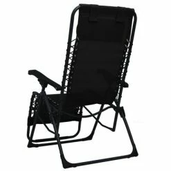 VidaXL Chaises pliables de terrasse 2 pcs Noir Textilène -Bains de soleil Soldes image 4 312463