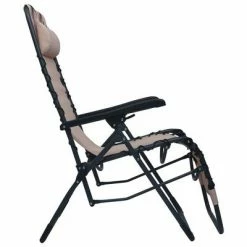 VidaXL Chaises pliables de terrasse 2 pcs Taupe Textilène -Bains de soleil Soldes image 4 312465
