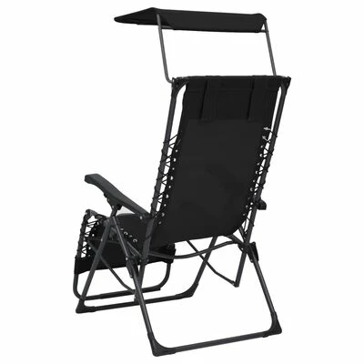 VidaXL Chaises pliables de terrasse 2 pcs Textilène Noir 6 VidaXL Chaises pliables de terrasse 2 pcs Textilène Noir – Image 4