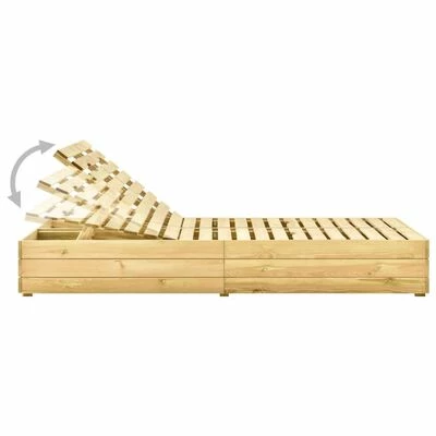 VidaXL Chaise longue double Bois de pin imprégné de vert 6 VidaXL Chaise longue double Bois de pin imprégné de vert – Image 4