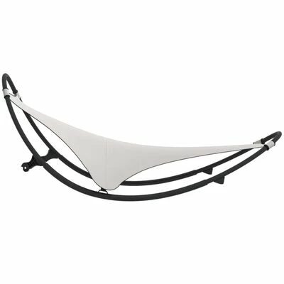 VidaXL Chaise longue à bascule avec roues Acier et textilène Crème 6 VidaXL Chaise longue à bascule avec roues Acier et textilène Crème – Image 4