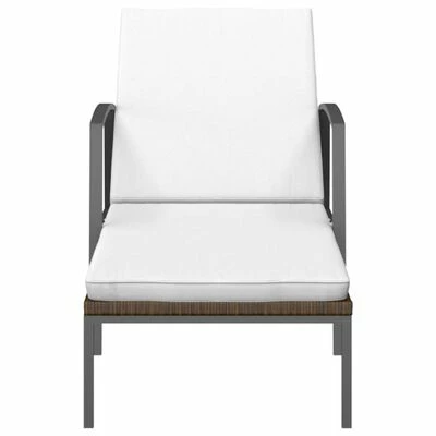 VidaXL Chaises longues 2 pcs avec table Résine tressée Marron 6 VidaXL Chaises longues 2 pcs avec table Résine tressée Marron – Image 4