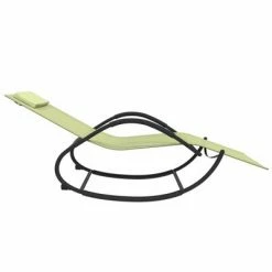 VidaXL Chaise longue à bascule Crème Acier et textilène 11 VidaXL Chaise longue à bascule Crème Acier et textilène -Bains de soleil Soldes image 4 318118