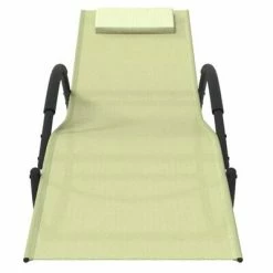 VidaXL Chaises longues à bascule 2 pcs Crème Acier et textilène 11 VidaXL Chaises longues à bascule 2 pcs Crème Acier et textilène -Bains de soleil Soldes image 4 318134