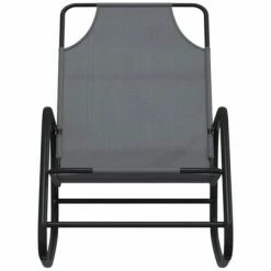 VidaXL Chaises longues à bascule 2 pcs Gris Acier et textilène 11 VidaXL Chaises longues à bascule 2 pcs Gris Acier et textilène -Bains de soleil Soldes image 4 318141