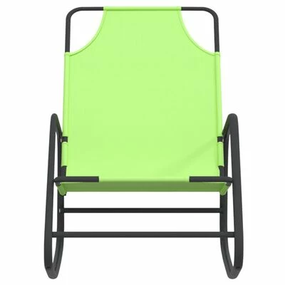 VidaXL Chaises longues à bascule 2 pcs Vert Acier et textilène 6 VidaXL Chaises longues à bascule 2 pcs Vert Acier et textilène – Image 4