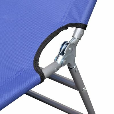 VidaXL Chaise longue pliable Acier enduit de poudre Bleu 6 VidaXL Chaise longue pliable Acier enduit de poudre Bleu – Image 4