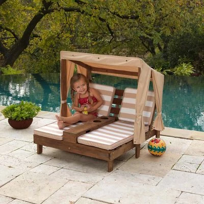 KidKraft Chaise longue double pour enfants Beige Bois 00534 6 KidKraft Chaise longue double pour enfants Beige Bois 00534 – Image 4