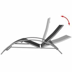 VidaXL Chaises longues en aluminium noir 11 VidaXL Chaises longues en aluminium noir -Bains de soleil Soldes image 4 42159