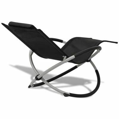 VidaXL Chaise longue géométrique d'extérieur Acier Noir et gris 6 VidaXL Chaise longue géométrique d'extérieur Acier Noir et gris – Image 4