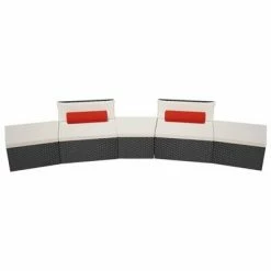 VidaXL Salon de jardin 5 pcs avec coussins Résine tressée Noir 11 VidaXL Salon de jardin 5 pcs avec coussins Résine tressée Noir -Bains de soleil Soldes image 4 42852