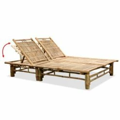 VidaXL Chaise longue pour 2 personnes Bambou 10 VidaXL Chaise longue pour 2 personnes Bambou -Bains de soleil Soldes image 4 43715