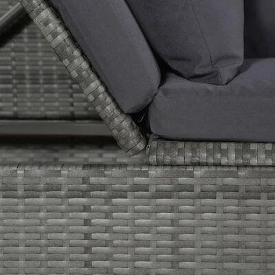 VidaXL Lit de jardin Gris 200x60 cm Résine tressée 6 VidaXL Lit de jardin Gris 200x60 cm Résine tressée – Image 4