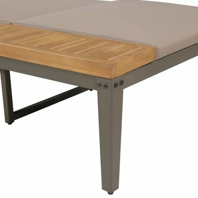 VidaXL Chaise longue avec coussins Bois d'acacia solide Marron 6 VidaXL Chaise longue avec coussins Bois d'acacia solide Marron – Image 4