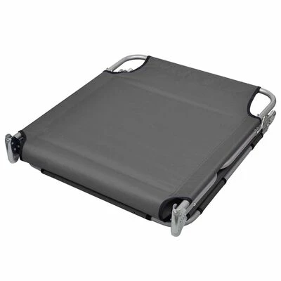 VidaXL Chaise longue pliable et coussin de tête Dossier réglable Gris 6 VidaXL Chaise longue pliable et coussin de tête Dossier réglable Gris – Image 4