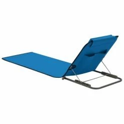 VidaXL Tapis de plage pliables 2 pcs Acier et tissu Bleu -Bains de soleil Soldes image 4 44327