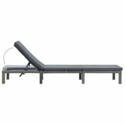 VidaXL Chaise longue avec coussin Résine tressée Anthracite 11 VidaXL Chaise longue avec coussin Résine tressée Anthracite -Bains de soleil Soldes image 4 47752