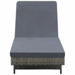 VidaXL Chaise longue avec roues et coussin Résine tressée Anthracite 11 VidaXL Chaise longue avec roues et coussin Résine tressée Anthracite -Bains de soleil Soldes image 4 47753
