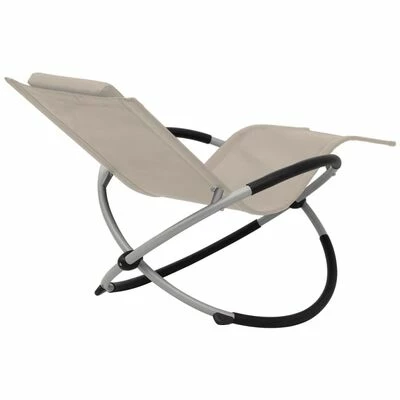 VidaXL Chaise longue géométrique d'extérieur Acier Crème 6 VidaXL Chaise longue géométrique d'extérieur Acier Crème – Image 4
