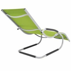 VidaXL Chaise longue avec oreiller Aluminium et textilène Vert 11 VidaXL Chaise longue avec oreiller Aluminium et textilène Vert -Bains de soleil Soldes image 4 47780