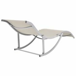 VidaXL Chaises longues pliables 2 pcs Crème Textilène 11 VidaXL Chaises longues pliables 2 pcs Crème Textilène -Bains de soleil Soldes image 4 47785
