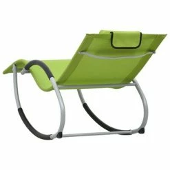 VidaXL Chaise longue avec oreiller Vert Textilène 11 VidaXL Chaise longue avec oreiller Vert Textilène -Bains de soleil Soldes image 4 47791