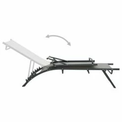 VidaXL Chaises longues 2 pcs Textilène et acier 11 VidaXL Chaises longues 2 pcs Textilène et acier -Bains de soleil Soldes image 4 47848