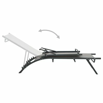 VidaXL Chaises longues 2 pcs Textilène et acier 6 VidaXL Chaises longues 2 pcs Textilène et acier – Image 4