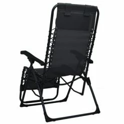 VidaXL Chaise pliable de terrasse Noir Textilène 11 VidaXL Chaise pliable de terrasse Noir Textilène -Bains de soleil Soldes image 4 47899
