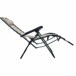 VidaXL Chaise pliable de terrasse Crème Textilène -Bains de soleil Soldes image 4 47900