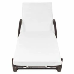 VidaXL Chaises longues 2 pcs avec table Résine tressée Marron -Bains de soleil Soldes image 5 274868