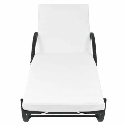 VidaXL Chaises longues 2 pcs avec table Résine tressée Noir 7 VidaXL Chaises longues 2 pcs avec table Résine tressée Noir – Image 5