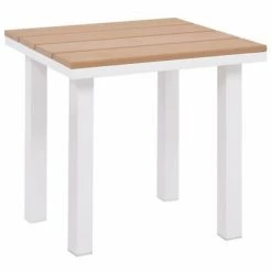 VidaXL Chaise longue 2 pcs avec table Aluminium et WPC Blanc et marron 12 VidaXL Chaise longue 2 pcs avec table Aluminium et WPC Blanc et marron -Bains de soleil Soldes image 5 274876