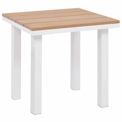 VidaXL Chaise longue 2 pcs avec table Aluminium et WPC Blanc et marron 7 VidaXL Chaise longue 2 pcs avec table Aluminium et WPC Blanc et marron – Image 5