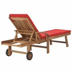 VidaXL Chaises longues avec coussins 2 pcs Bois de teck solide Rouge 12 VidaXL Chaises longues avec coussins 2 pcs Bois de teck solide Rouge -Bains de soleil Soldes image 5 3054637
