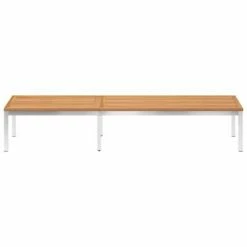 VidaXL Chaise longue avec coussin Bois de teck et acier inoxydable 12 VidaXL Chaise longue avec coussin Bois de teck et acier inoxydable -Bains de soleil Soldes image 5 3061478