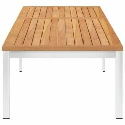 VidaXL Chaise longue avec coussin Bois de teck et acier inoxydable 12 VidaXL Chaise longue avec coussin Bois de teck et acier inoxydable -Bains de soleil Soldes image 5 3061482