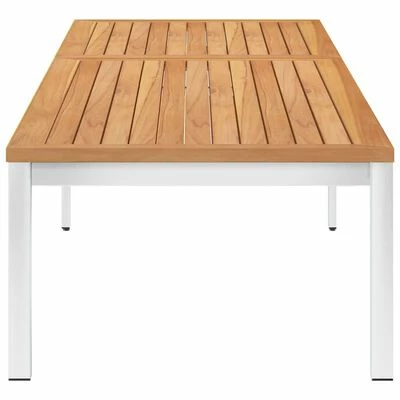 VidaXL Chaise longue avec coussin Bois de teck et acier inoxydable 7 VidaXL Chaise longue avec coussin Bois de teck et acier inoxydable – Image 5