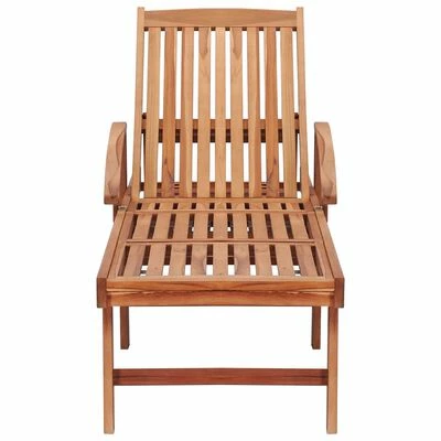 VidaXL Chaises longues 2 pcs avec coussin rouge bordeaux Teck solide 7 VidaXL Chaises longues 2 pcs avec coussin rouge bordeaux Teck solide – Image 5