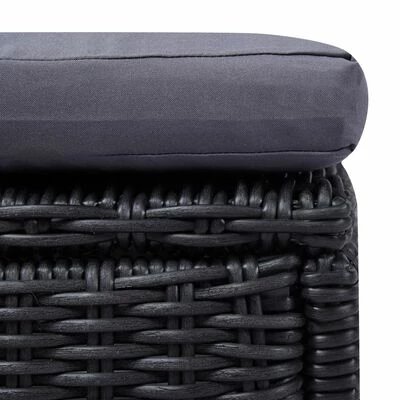 VidaXL Chaise longue Résine tressée Noir et gris foncé 7 VidaXL Chaise longue Résine tressée Noir et gris foncé – Image 5