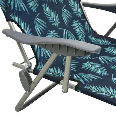 VidaXL Chaise longue avec auvent Acier Motif de feuilles 7 VidaXL Chaise longue avec auvent Acier Motif de feuilles – Image 5