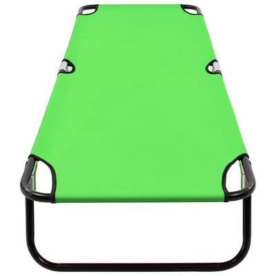 VidaXL Chaise longue pliable Acier Vert 7 VidaXL Chaise longue pliable Acier Vert – Image 5