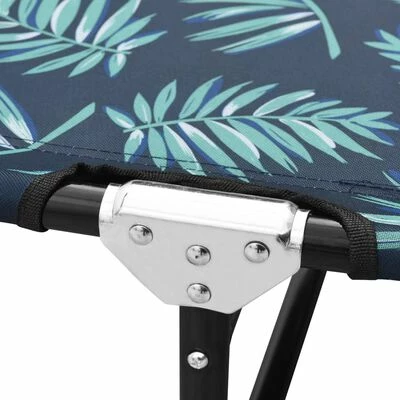 VidaXL Chaise longue pliable Acier Motif de feuilles 7 VidaXL Chaise longue pliable Acier Motif de feuilles – Image 5